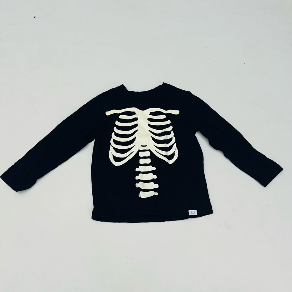 Boys glow in the dark skeleton long sleeve shirt baby gap size 4T